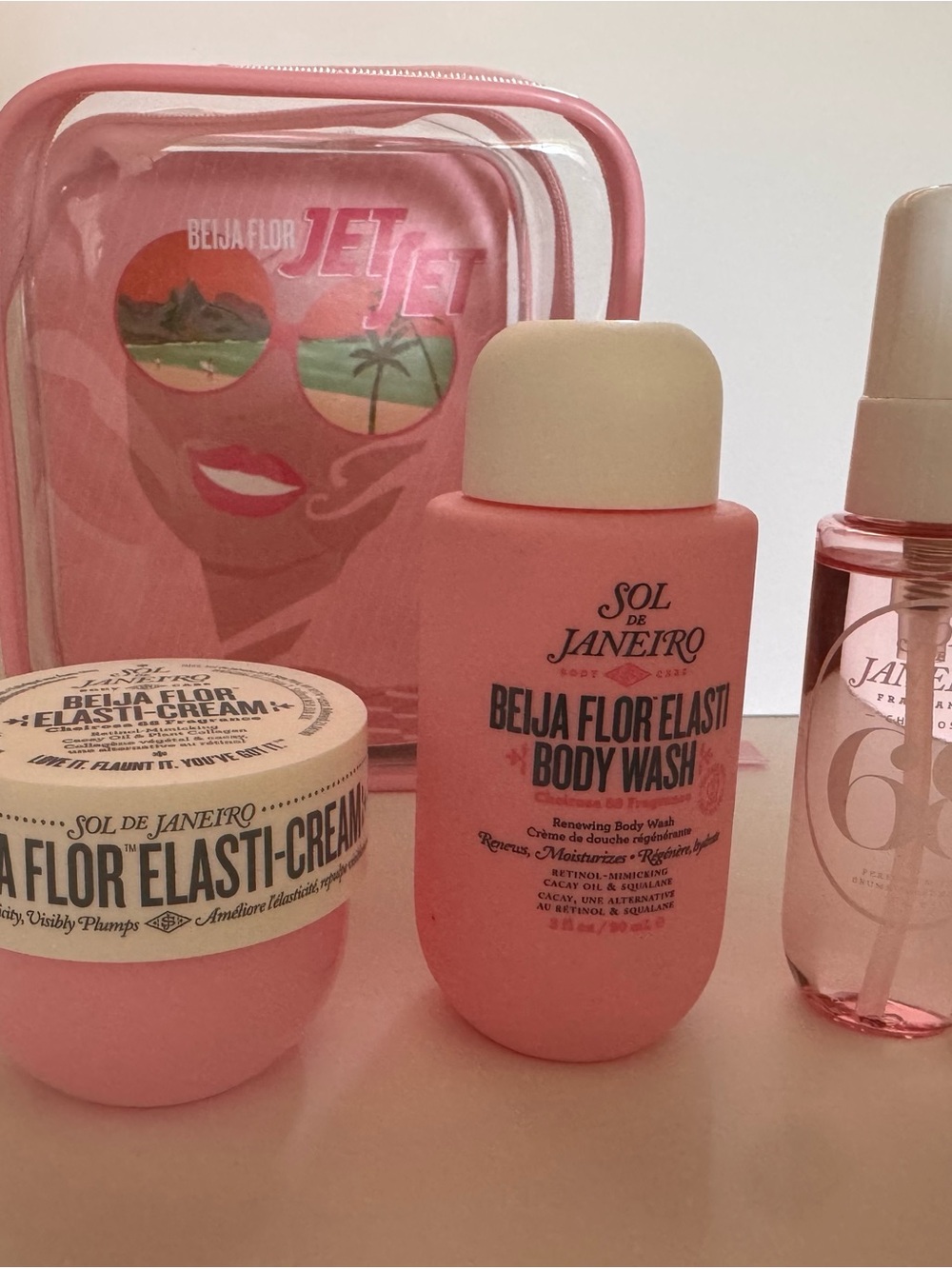 Sol de Janeiro Pink Beija Flor Elasti-Body Wash & Cream Set